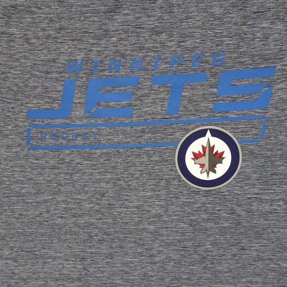 NHL Fanatics WINNIPEG JETS Hockey T-Shirt Size 2XL Blue Gray Short Sleeve - Picture 3 of 5